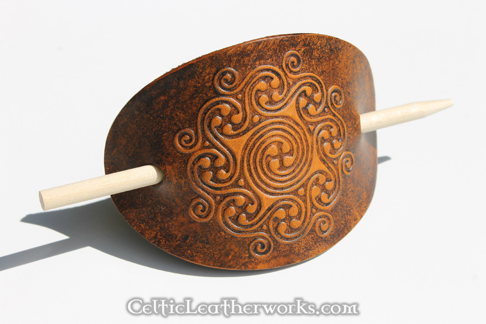 leather barrette
